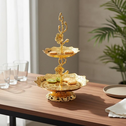 Présentoir dessert doré - présentoir, à